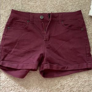 Aeropostale High Wasted Midi Shorts Size 0 Maroon